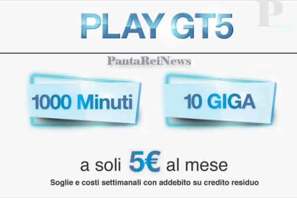 3 PLAY GT5 1000 minuti 10 Giga a 5 euro