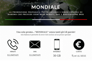 Rabona Mobile presenta offerta Mondiale 30 GB di internet