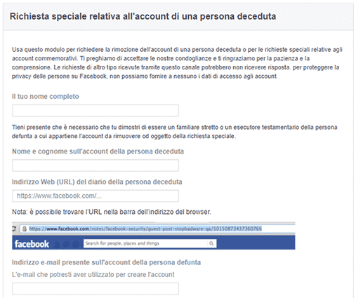 Come recuperare gli account di una persona deceduta