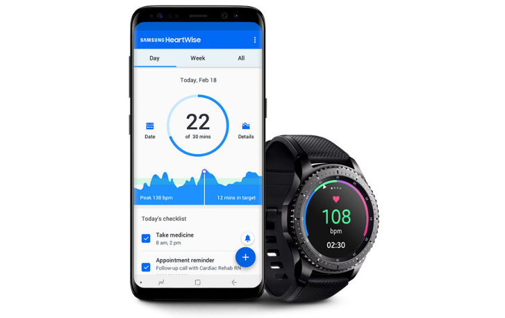 Samsung HeartWise app che aiuta i pazienti malati di cuore