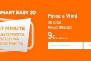 Wind Smart 9 Easy 20 minuti illimitati 20GB a 9€