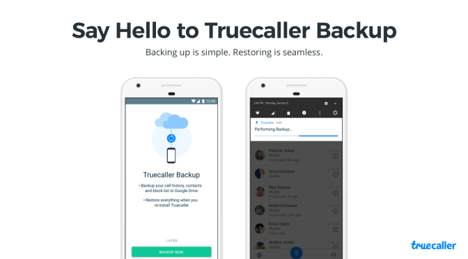 Truecaller Backup la nuova app per salvare contatti