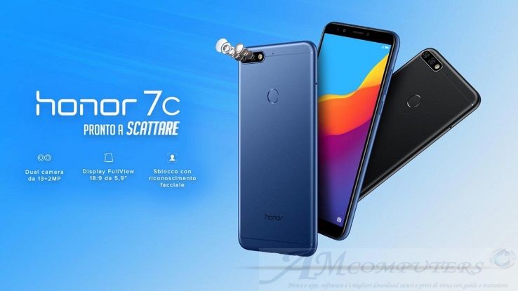 Honor 7C smartphone low cost con riconoscimento facciale