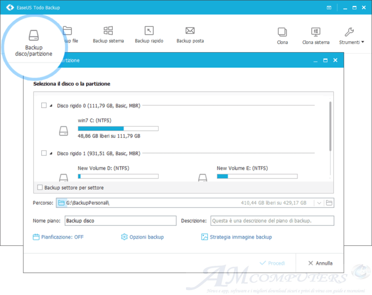 Backup Disco/Partizione