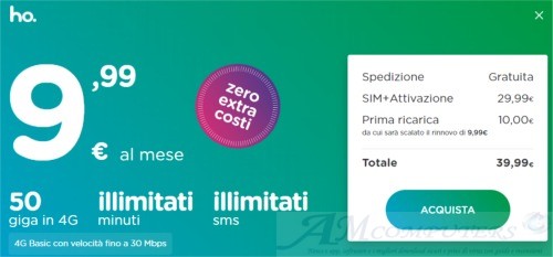 Ho Mobile aumenta costo attivazione portabilità Vodafone