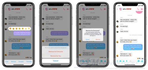 Facebook Messenger cancellazione dei messaggi inviati