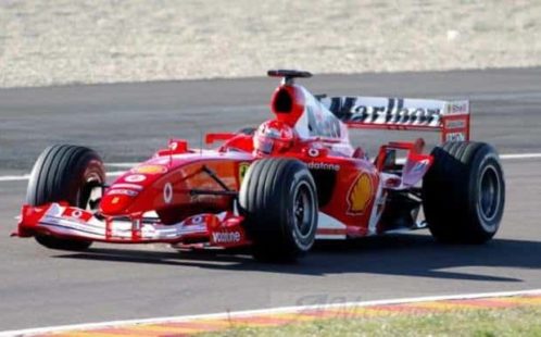 Mick Schumacher sulla Ferrari F2004 a Hockenheim