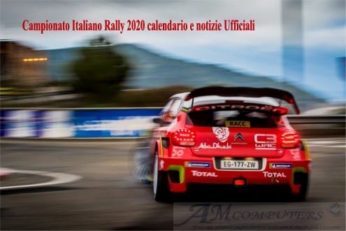 Campionato Italiano Rally 2020 calendario e notizie Ufficiali