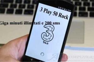 Tre Play 50 Rock: 50 Giga minuti illimitati e 200 sms