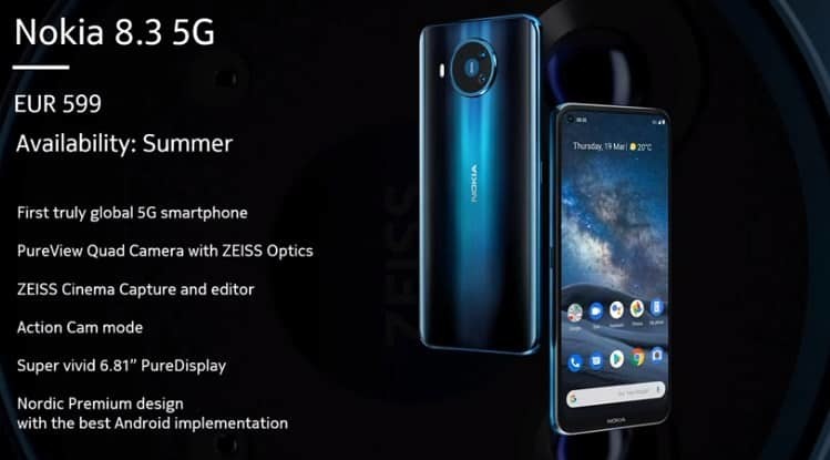 Nokia 8.3 5G ufficiale il nuovo Top di Gamma