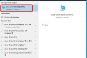 Come creare la chiavetta USB di ripristino su Windows 10