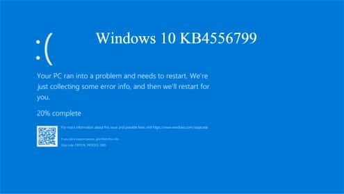 Windows 10 KB4556799 causa Blue Screen of Death