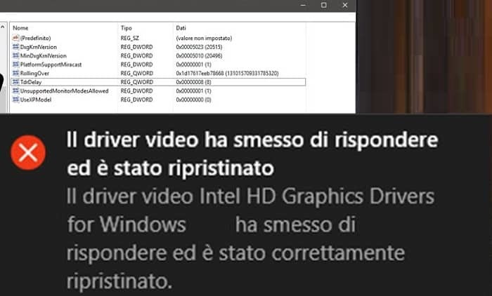 Driver scheda video ha smesso di funzionare:Soluzione