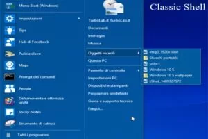 Windows 10 con il menu Start di Windows 7