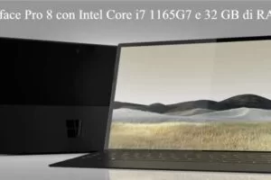 Surface Pro 8 con Intel Core i7 1165G7 e 32 GB di RAM