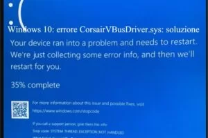 Windows 10: errore CorsairVBusDriver.sys: soluzione