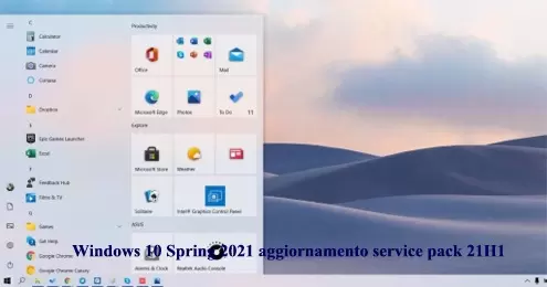 Windows 10 Spring 2021 aggiornamento service pack 21H1