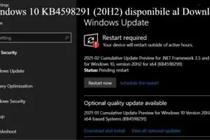 Windows 10 KB4598291 (20H2) disponibile al Download