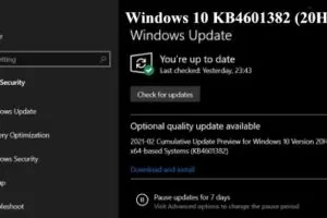 Windows 10 KB4601382 (20H2) disponibile al Download,