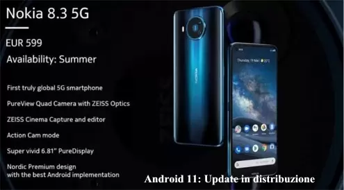Android 11: Update in distribuzione su Nokia 8.3 5G