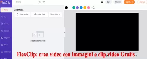 FlexClip: crea video con immagini e clip video Gratis