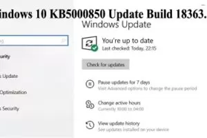 Windows 10 KB5000850 Update Build 18363.1474