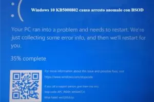 Windows 10 KB5000802 causa arresto anomalo con BSOD