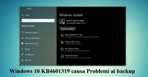 Windows 10 KB4601319 causa molti Problemi ai backup