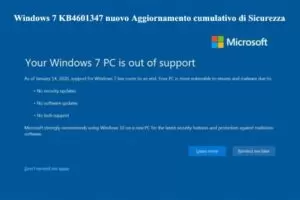 Windows 7 KB4601347 nuovo Aggiornamento cumulativo