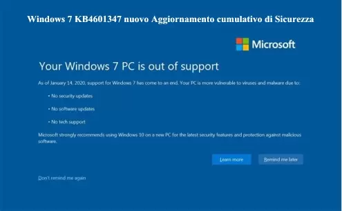 Windows 7 KB4601347 nuovo Aggiornamento cumulativo