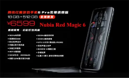 Nubia Red Magic 6 Pro con 18 GB Ram e Display a 165 HZ
