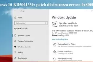 Windows 10 KB5001330: patch di sicurezza errore 0x800f081f