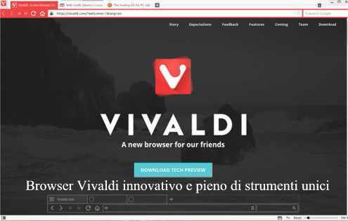 Browser Vivaldi innovativo e pieno di strumenti unici