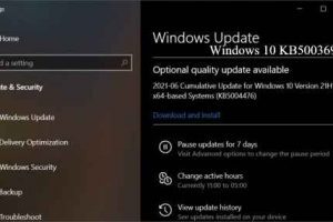 Windows 10 KB5003690 per la versione 20H2/21H1