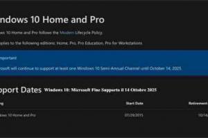 Windows 10: Microsoft Fine Supporto il 14 Ottobre 2025