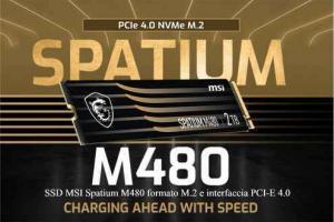 SSD MSI Spatium M480 formato M.2 e interfaccia PCI-E 4.0