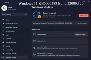 Windows 11 KB5005188 Build 22000.120 Update