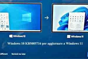 Windows 10 KB5005716 per aggiornare a Windows 11