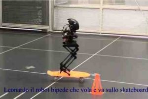 Leonardo il robot bipede che vola e va sullo skateboard
