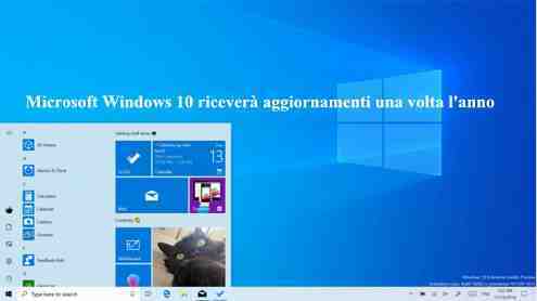 Microsoft Windows 10 riceverà aggiornamenti una volta l'anno