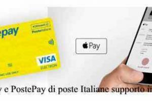 Apple Pay e PostePay di poste Italiane supporto in Arrivo