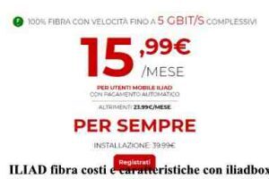 ILIAD fibra costi e caratteristiche con iliadbox