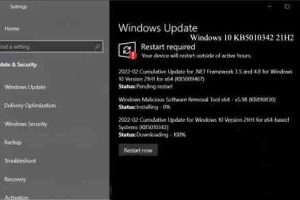 Windows 10 KB5010342 21H2 Diponibile al Download