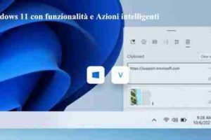 Windows 11 con funzionalità e Azioni intelligenti