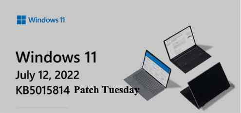 Windows 11 KB5015814 Patch Tuesday Luglio 2022